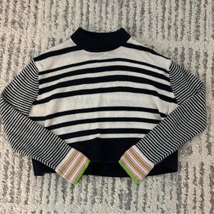 Topshop striped colorful cool unique soft sweater long sleeve top size 8
